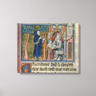 Frau Spant 95 f.268 MERLIN schreibt die Geschichte Leinwanddruck