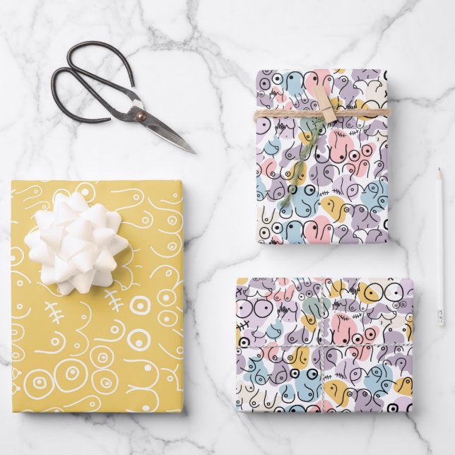 Frau Spaß Geschenkpapier-Blatt Geschenkpapier Set (Vorderseite)