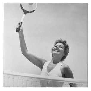 Frau spielt Tennis 2 Fliese