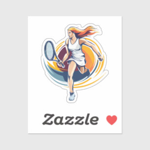 Frau spielt Tennis Aufkleber