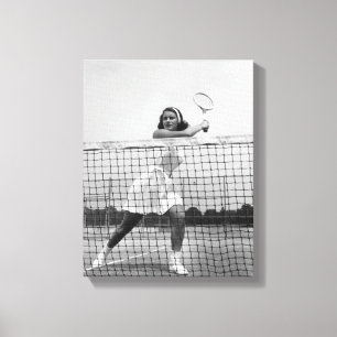 Frau spielt Tennis Leinwanddruck