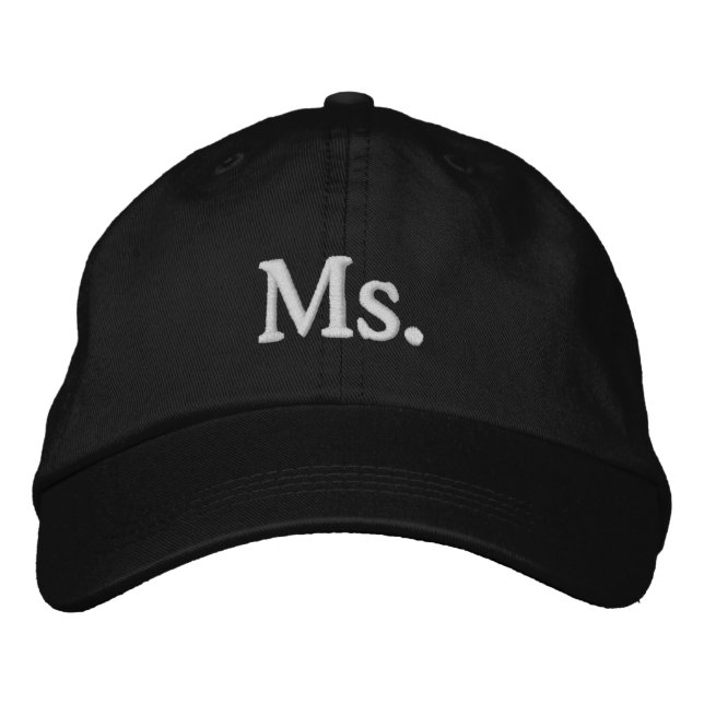 Frau Stickte Black Baseball Hat Cap : Missus Bestickte Baseballkappe (Vorderseite)