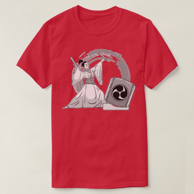 Frau Taiko Drummer Mitsudomoe Graphic Illustratio T-Shirt (Design vorne)