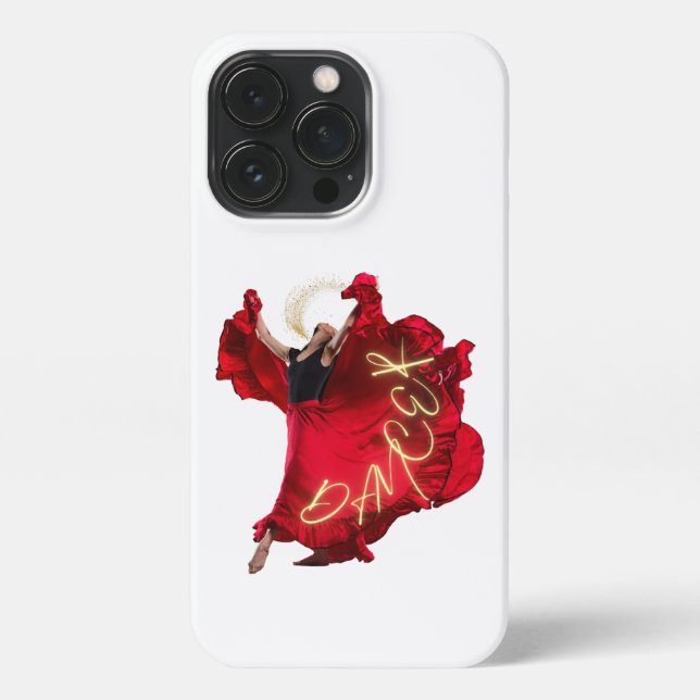 Frau tanzt in rotem Kleid iPhone 13 Pro Hülle (Rückseite)