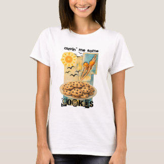 Frau taucht in Kekse Collage Backen Süßigkeiten T-Shirt