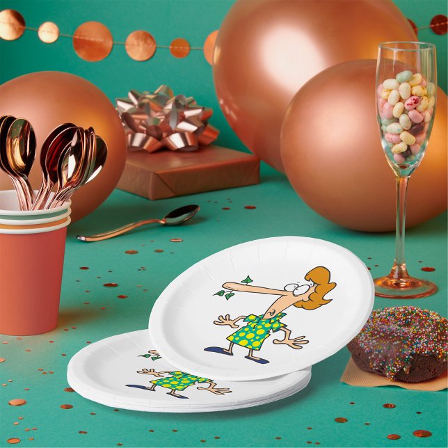 Frau Telling Lies Pappteller (Von Creator hochgeladen)