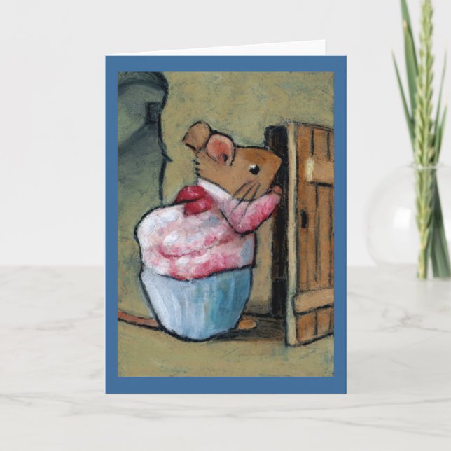 FRAU TITTLEMOUSE (im Öl-Pastell) nach B. Potter Karte (Vorderseite)