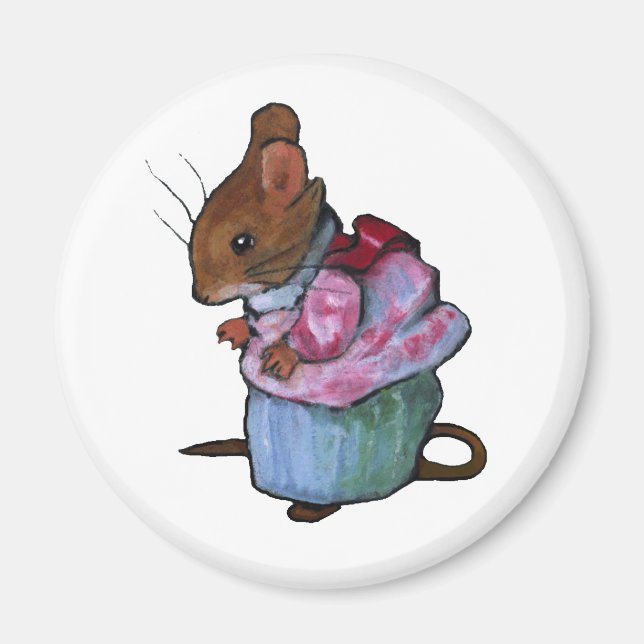 Frau Tittlemouse, nach Beatrix Potter: Ölpastel Magnet (Vorne)