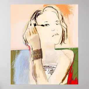 Frau trägt Mascara auf - Poster