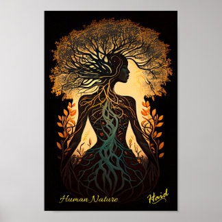 Frau Tree Nature - Gen AI Poster