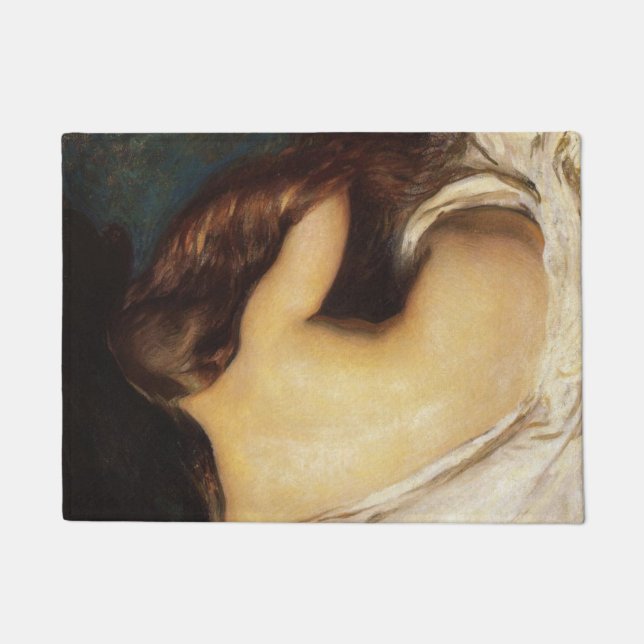 Frau trocknet ihr Haar (von Joseph DeCamp) Fußmatte (Vorderseite)