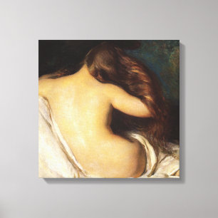Frau trocknet ihr Haar (von Joseph DeCamp) Leinwanddruck