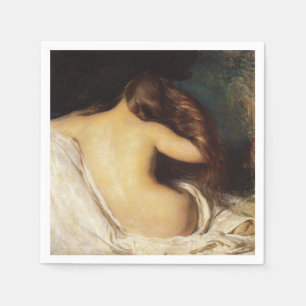 Frau trocknet ihr Haar (von Joseph DeCamp) Serviette