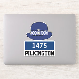 Frau UK Police Constable Hat mit Name & Nummer Aufkleber