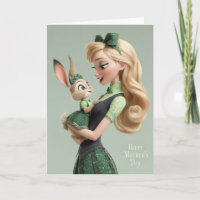 Frau umarmt Baby-Bunny-Mädchen - Alles Gute zum Mu