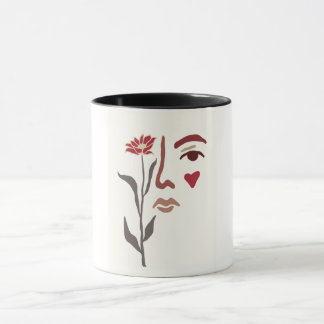 Frau und Blume Tasse