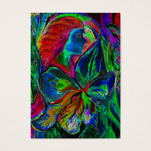 Frau und Blume, tiefe Farben (m4sol) (Vorderseite)