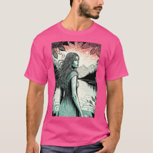 Frau und der psychedelische See-Shirt T-Shirt