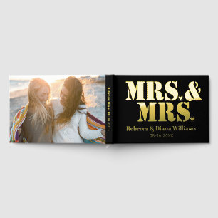 Frau und Frau Black Foto Folie Lesben Hochzeit Gästebuch