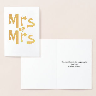 Frau und Frau herzlichen Glückwunsch zur Hochzeit Folienkarte