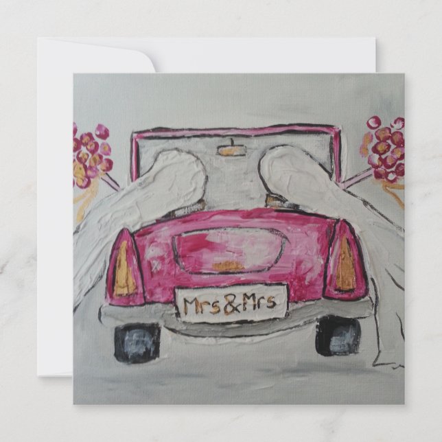 Frau und Frau Hochzeit Einladung (Vorderseite)