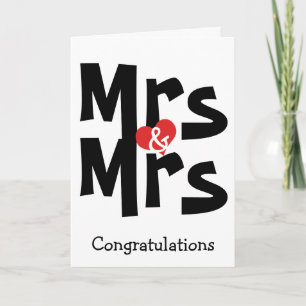 Frau und Frau Hochzeit Schwarz Weiß Glückwünsche Karte