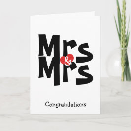 Frau und Frau Lesbian Wedding Bold Congratulations Karte