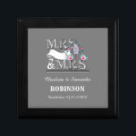 Frau und Frau Personalisiert Lesbian Wedding Gift Erinnerungskiste<br><div class="desc">Ein besonderes Hochzeitsgeschenk an einem besonderen Tag für das glückliche lesbische Paar. Dieses niedliche Design,  "MRS und MRS" mit einem niedlichen Paar von Liebesvögeln und Vogelhaus in Rosa und Blau. Vergessen Sie nicht,  es mit dem Datum der Hochzeit und ihren Namen und Nachnamen für diese besondere Touch zu personalisieren.</div>