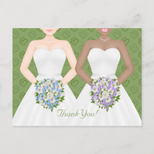 Frau und Frau Two Brides Lesbian Wedding Vielen Da Postkarte