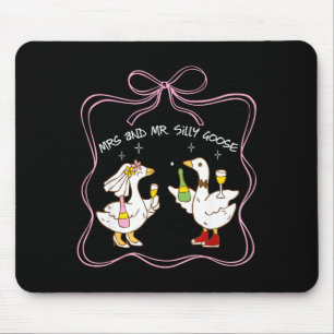 Frau und Herr alberne Gans Hochzeitsfeier lustig  Mousepad