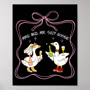 Frau und Herr alberne Gans Hochzeitsfeier lustig Poster