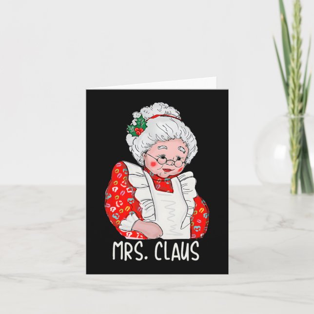 Frau und Herr Santa Claus Paare treffen Weihnachte Karte (Vorderseite)