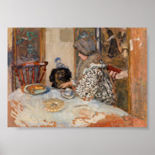 Frau und Hund an der Tabelle Paul Bonnard Poster