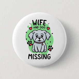 Frau und Hund vermisst Button