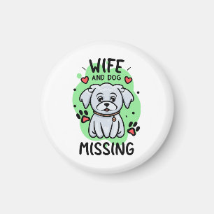 Frau und Hund vermisst Magnet