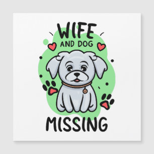 Frau und Hund vermisst Magnetkarte