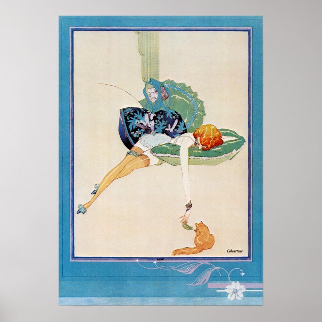 Frau und Katze, Chéri Hérouard Poster (Vorne)