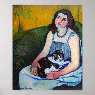 Frau und Katze, Suzanne Valadon Poster