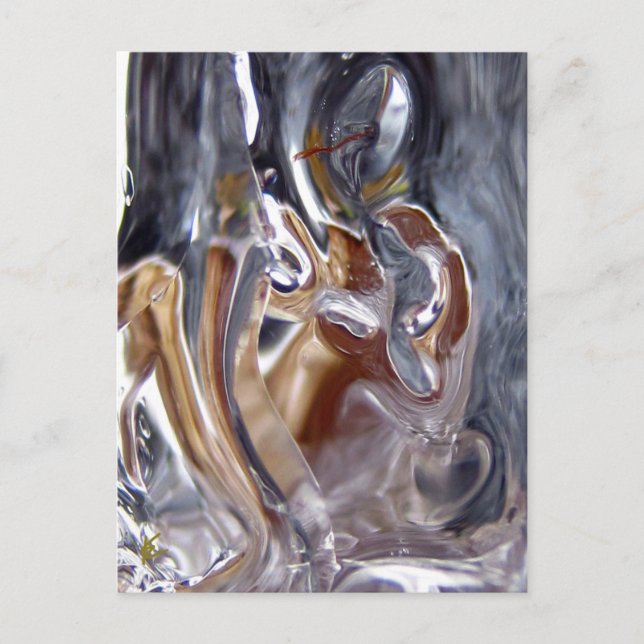 Frau unter Wasserfall Badegöttin Postkarte (Vorderseite)