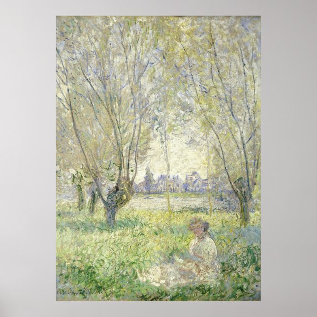 Frau unter Willows, Monet 1880 Poster (Vorne)