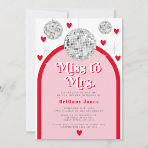 Frau Valentines Heart Disco Brautparty Einladung