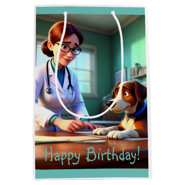 Frau Veterinärärztin Mittlere Geschenktüte (Vorderseite)