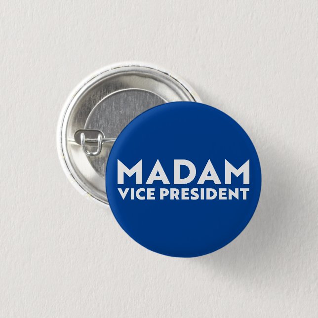 Frau Vizepräsidentin, blaue, moderne Typografie Button (Vorne & Hinten)