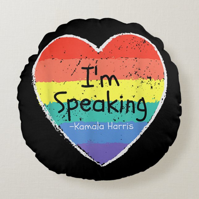 Frau Vizepräsidentin, ich spreche Kamala Harris gi Rundes Kissen (Vorderseite)