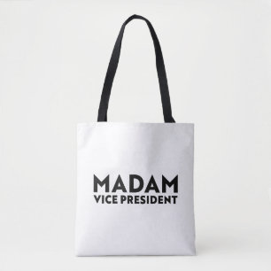 Frau Vizepräsidentin, weiße schwarze moderne Typog Tasche