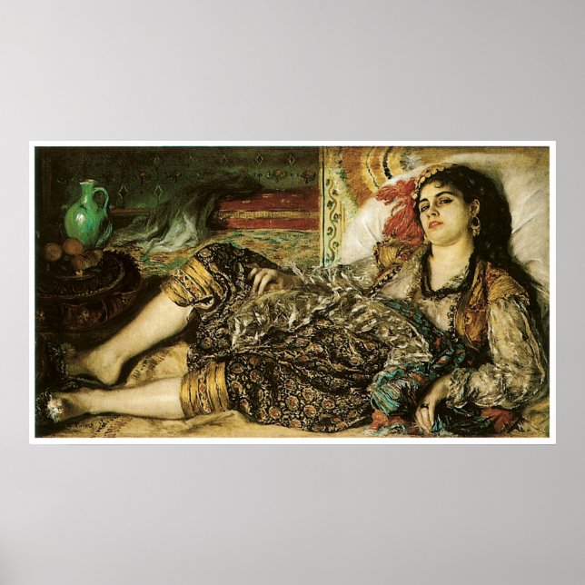Frau von Algier 1870 Pierre-Aguste Renoir Poster (Vorne)