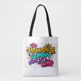 Frau von Sprüche 31 Tasche
