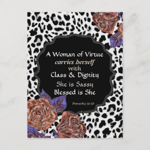Frau von Tugend Blumenleopard Print Postcard Postkarte