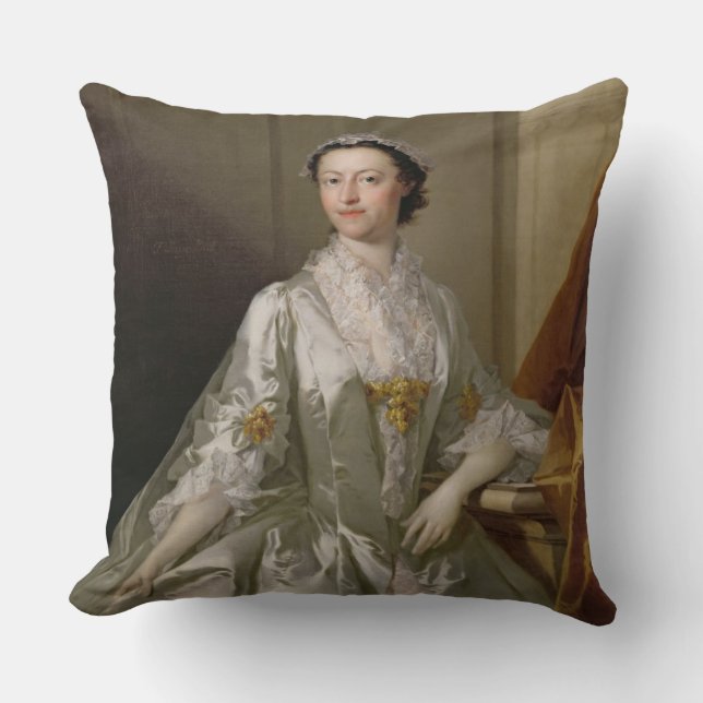 Frau Wardle, 1742 (Öl auf Leinwand) Kissen (Vorderseite)