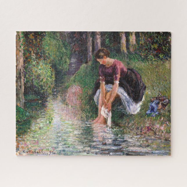 Frau wäscht ihre Füße Camille Pissarro (Horizontal)